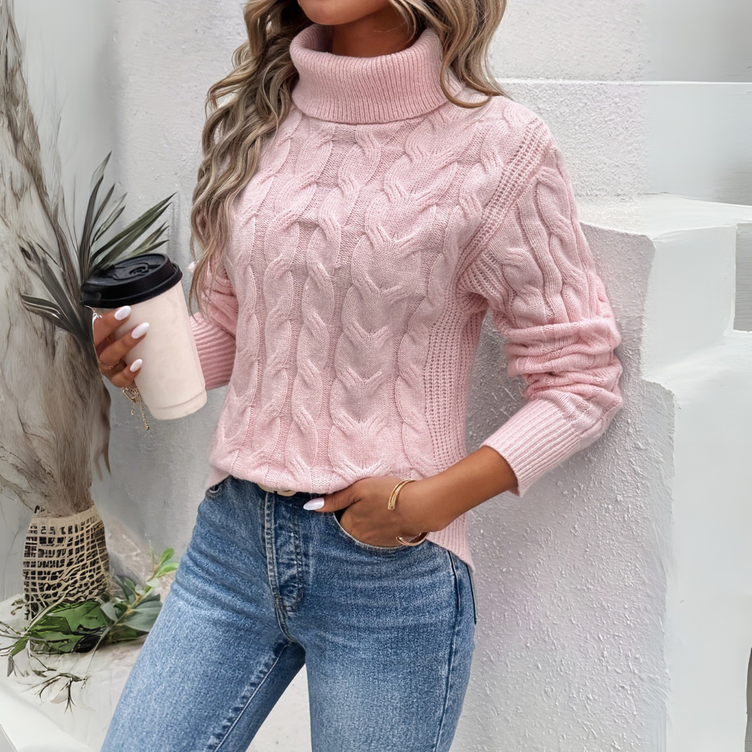 AMELIE | Eleganten pulover z visokim ovratnikom