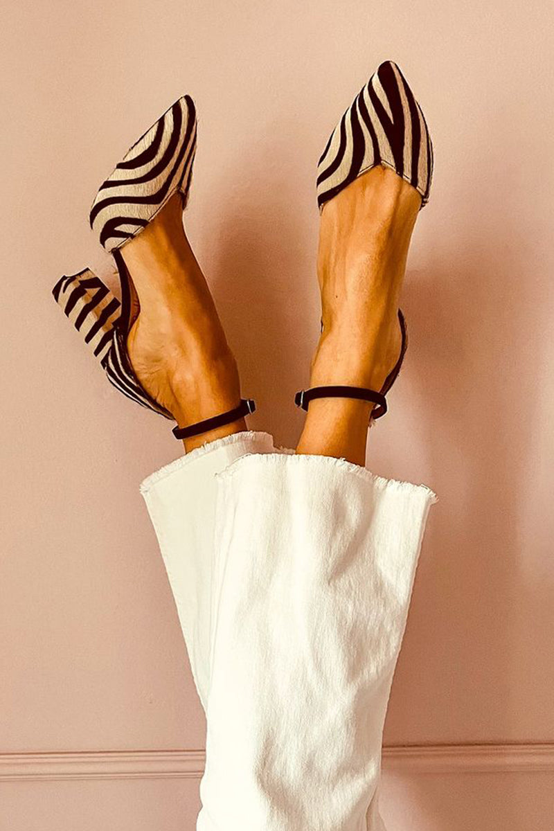 Zebrina™ | Sandali s srednje visokim peto in zebra vzorcem