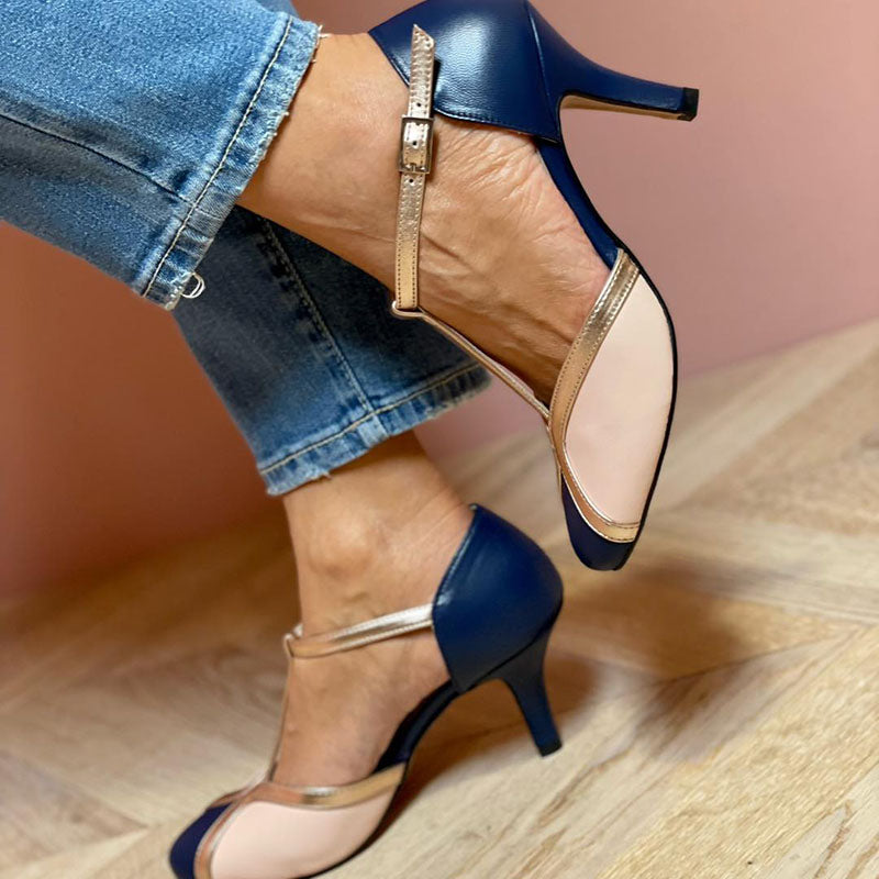 Alessia™ | Barviti in udobni T-strap čevlji s krožno konico