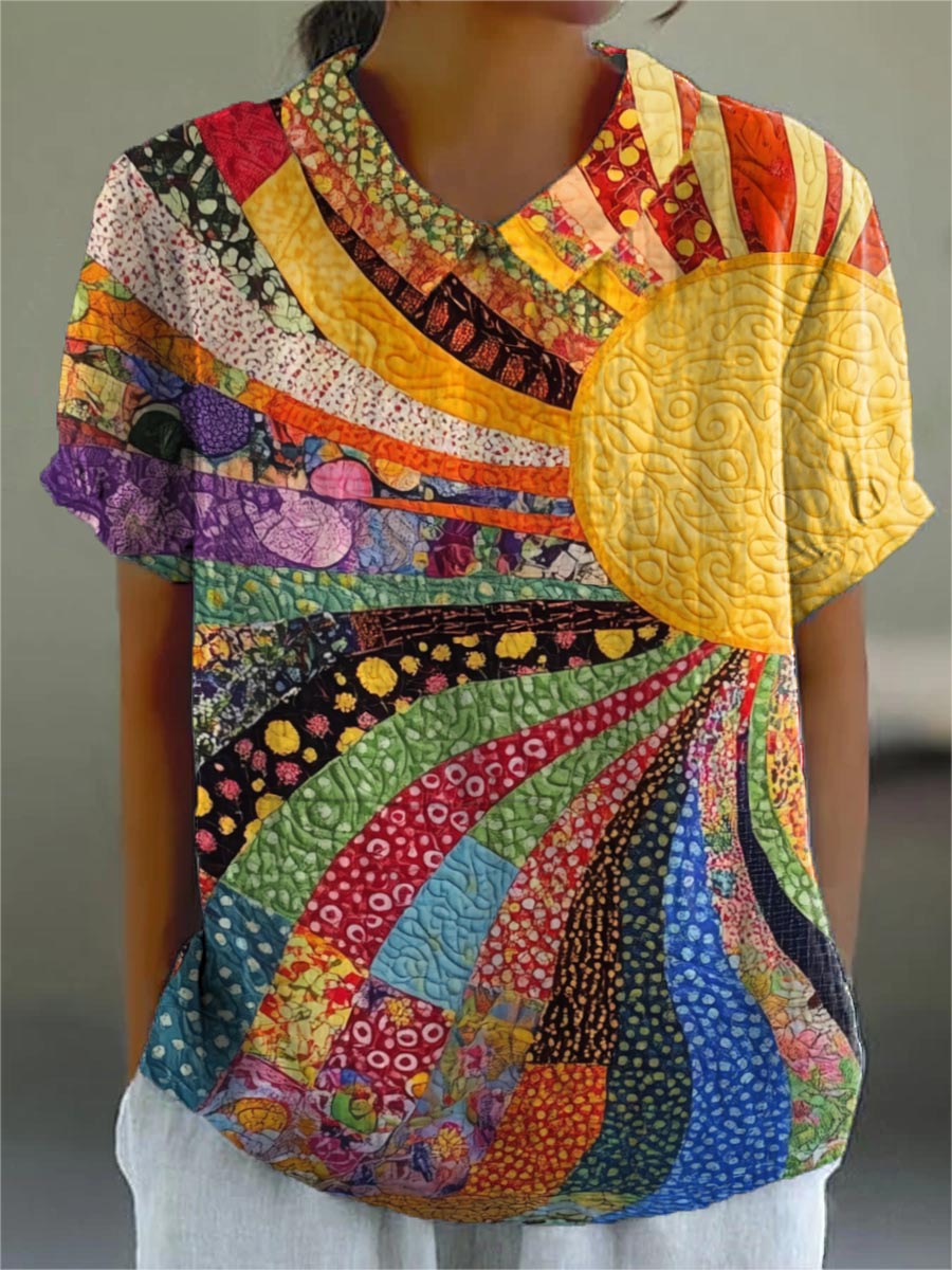 Lila | Sončna Pika Patchwork Srajca