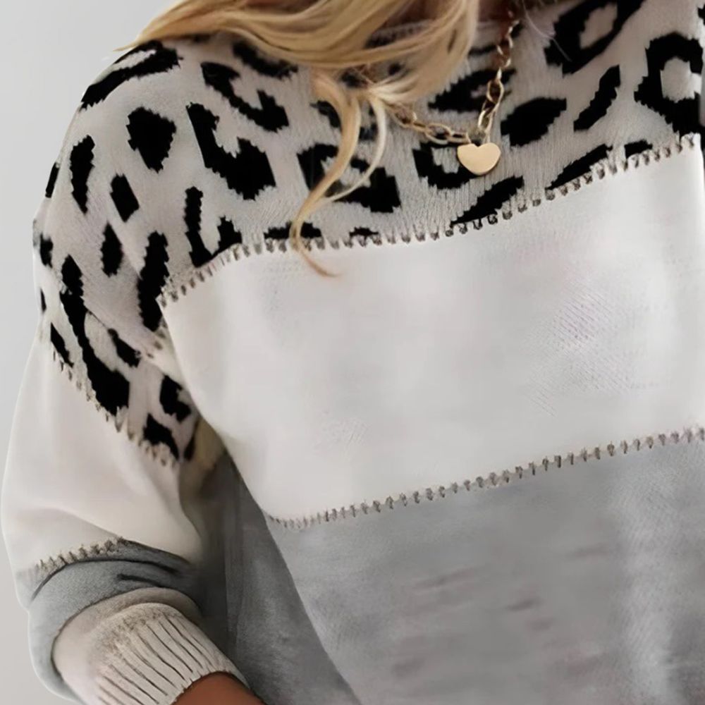 Charlene | Pulover z leopardjim vzorcem