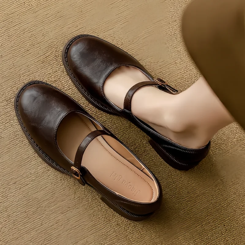 Mary-Jane™| Klasične Udobne Mary Janes Iz Usnja