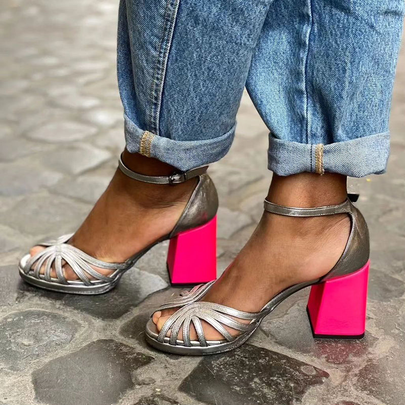 Seraphina™ | Sijajne sandale z debelim peto in elegantno sponko