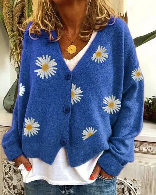 ANNELINA | Stilski Casual Cvetlični Kardigan