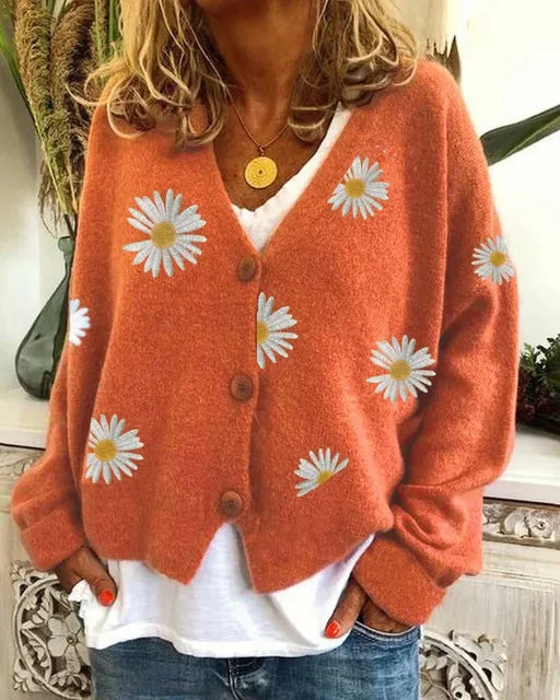 ANNELINA | Stilski Casual Cvetlični Kardigan