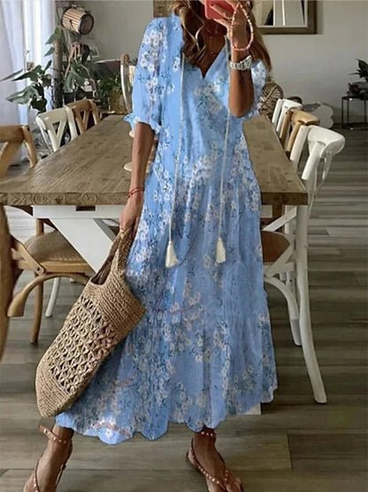 Luna | Brezskrbna Boho obleka s poudarjenim krojem