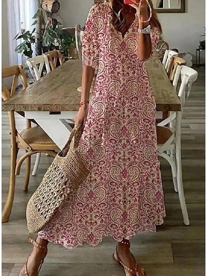 Luna | Brezskrbna Boho obleka s poudarjenim krojem