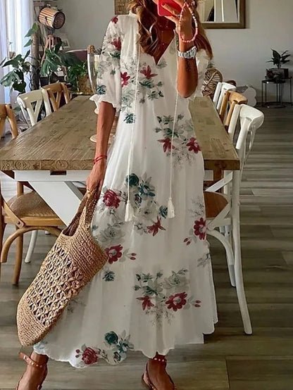 Luna | Brezskrbna Boho obleka s poudarjenim krojem