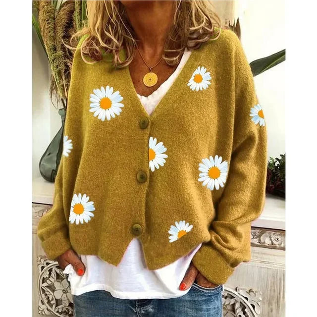 ANNELINA | Stilski Casual Cvetlični Kardigan